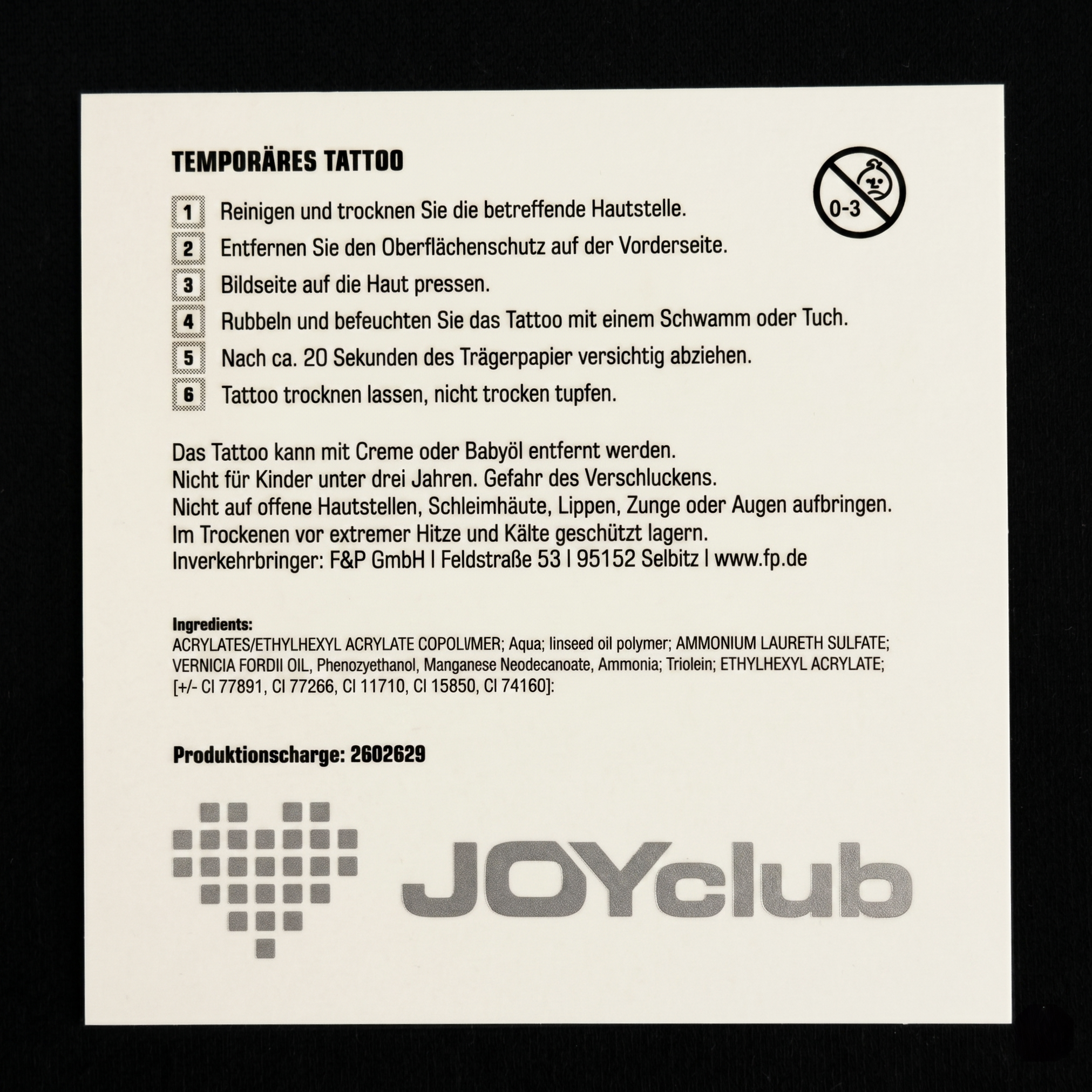 JOYclub Aufklebe-Tattoo - 5er Pack