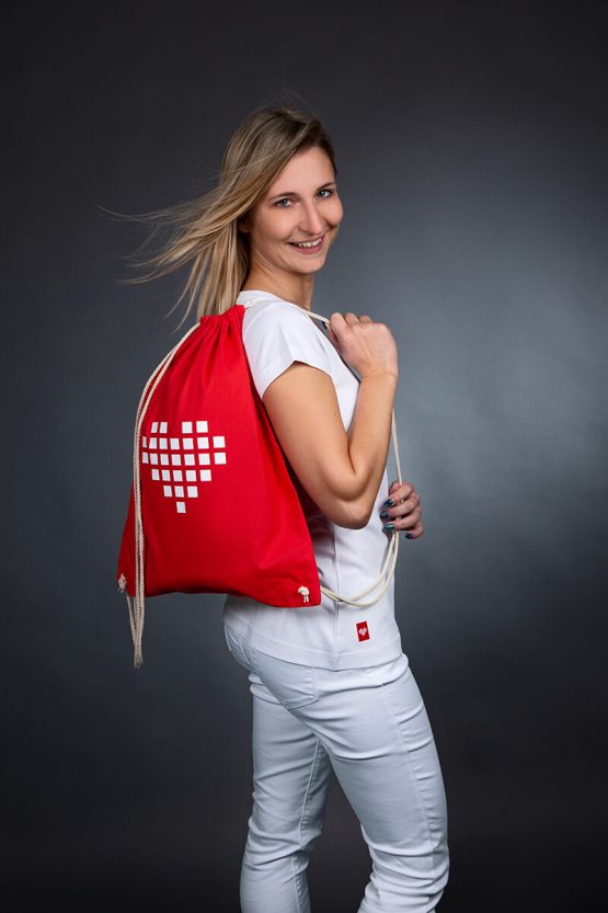 JOYclub Gymbag / Turnbeutel mit weißem Herz